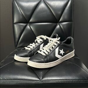 Converse Black and White Leather Sneakers